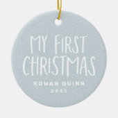 マイ初めてのクリスマス生まれたばかりのベビーパーソナライズされた写真 セラミックオーナメント (正面)