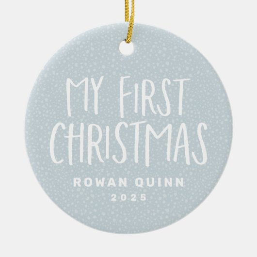 マイ初めてのクリスマス生まれたばかりのベビーパーソナライズされた写真 セラミックオーナメント (正面)