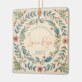 マイ初めてのクリスマス色彩の鮮やかヴィンテージ水彩#10s セラミックオーナメント (左)