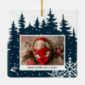 マイ初めてのクリスマス誕生統計フォトセラミックオルナム セラミックオーナメント (裏面)