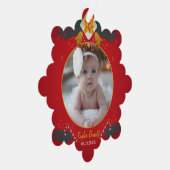 マイ初めてのクリスマス赤パーソナライズされたベビー名 オーナメントカード (右)