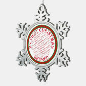 マイ初めてのクリスマス退職したフォトフレーム スノーフレークピューターオーナメント (右)