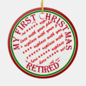 マイ初めてのクリスマス退職したフォトフレーム セラミックオーナメント (裏面)