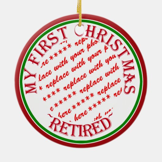 マイ初めてのクリスマス退職したフォトフレーム セラミックオーナメント (裏面)