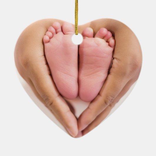 マイ初めてのクリスマス2ベビー写真エレガント セラミックオーナメント (裏面)