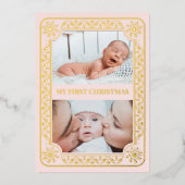 マイ初めてのクリスマス2 Photo Keepsake金ゴールド 箔シーズンカード (正面)