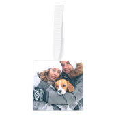 マイ初めてのクリスマス4ペットフォトホリデー キューブオーナメント (正面)