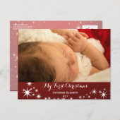マイ初めてのクリスマス-ベビー初めてのクリスマス写真 シーズンポストカード (正面/裏面)