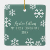 マイ初めてのクリスマスGroovyレトロ セラミックオーナメント (裏面)
