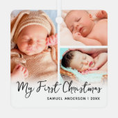 マイ初めてのクリスマスKeepsake 3写真 メタルオーナメント (裏面)