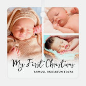 マイ初めてのクリスマスKeepsake 3写真 メタルオーナメント (正面)