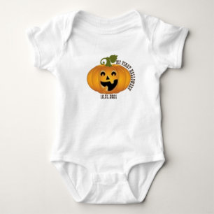 マイ初ハロウィーンベビーボディスーツ不気味- Pumpkin ベビーボディスーツ