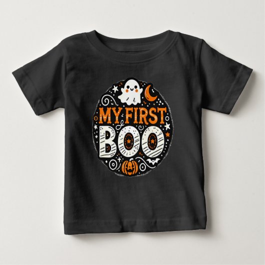 マイ初ブーベビーハロウィーンTシャツ ベビーTシャツ (正面)