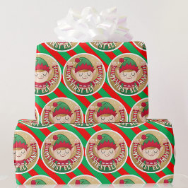 マイ初小妖精や小人 – マクリスマスレッドnグリーン ラッピングペーパー