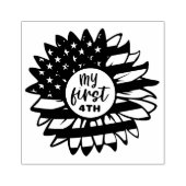 マイ初7月4日愛国ひまわり ラバースタンプ (インプリント)