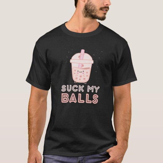 マイ吸ボールボバティーバブルかわいい顔 Tシャツ (正面)