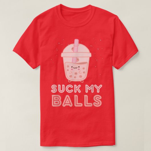 マイ吸ボールボバティーバブルかわいい顔 Tシャツ (デザイン正面)