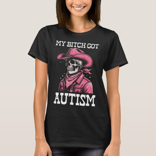 マイ得自閉症おもしろい骨格ミーム自閉症 Tシャツ (正面)