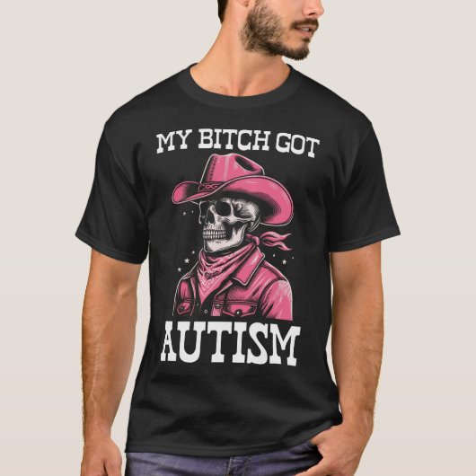 マイ得自閉症おもしろい骨格ミーム自閉症 Tシャツ (正面)