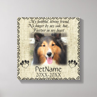 マイ忠実な友人ペット悔やみや弔慰カスタムバーラップ キャンバスプリント