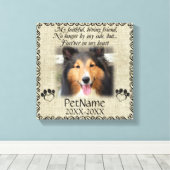 マイ忠実な友人ペット悔やみや弔慰カスタムバーラップ キャンバスプリント (インサイチュ (ウッドフロア))