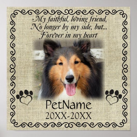 マイ忠実な友人ペット悔やみや弔慰カスタムバーラップ ポスター (正面)