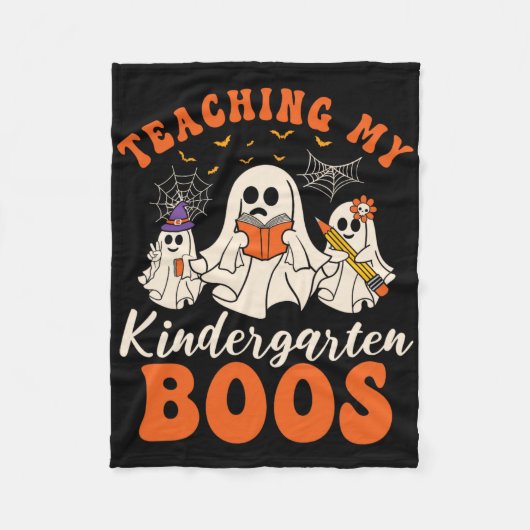 マイ教え幼稚園ボスレトロ幽霊ハロウィー フリースブランケット (正面)