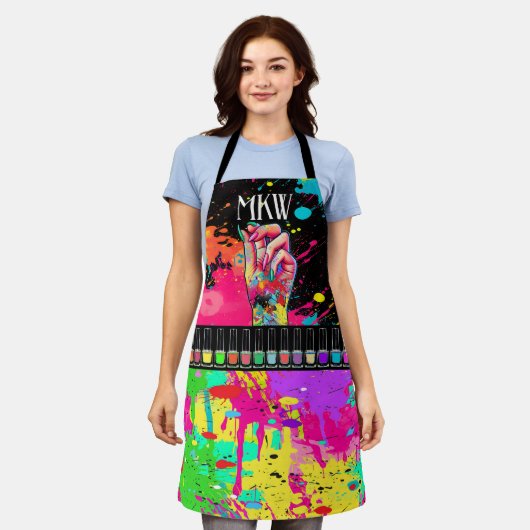 マイ最新マニキュアネイリストエプロン エプロン (着用した状態)