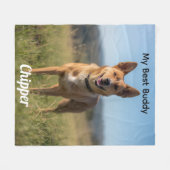 マイ最高のバディキャトルドッグ毛布 フリースブランケット (正面(横))