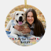 マイ最高のフレンド犬の恋人Keepsakeカスタムペットフォト セラミックオーナメント (正面)