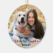 マイ最高のフレンド犬の恋人Keepsakeカスタムペットフォト セラミックオーナメント (左)