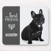 マイ最高のフレンドB&Wペットフォトパーソナライズされた マウスパッド (正面)