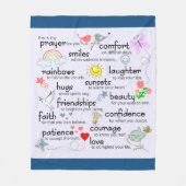 マイ祈りの言葉|クラシック青 フリースブランケット (正面)