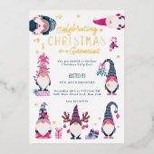 マイ祝グノーミーズホリデーパーティーのクリスマス 箔シーズンカード (正面)