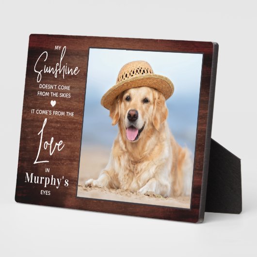 マイ素朴サンシャインパーソナライズフォトペットドッグ愛人 フォトプラーク (側面)