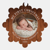 マイ素朴初めてのクリスマスフォトオーナメントカード オーナメントカード (正面)