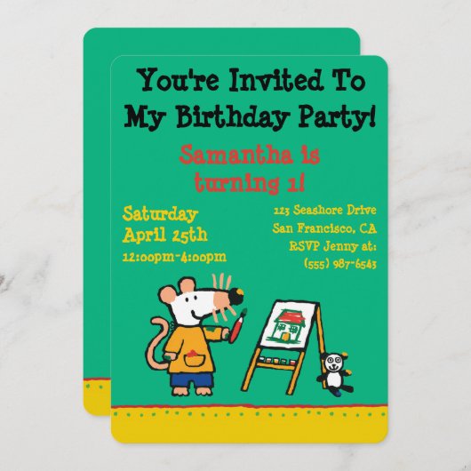 マイ絵を描シーと! 招待状 (正面/裏面)