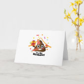 マイ誕生日ウンチ絵文字キッズボーイガールパーティー カード (黄色い花)