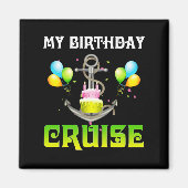 マイ誕生日クルーズおもしろいクルージング マグネット (正面)