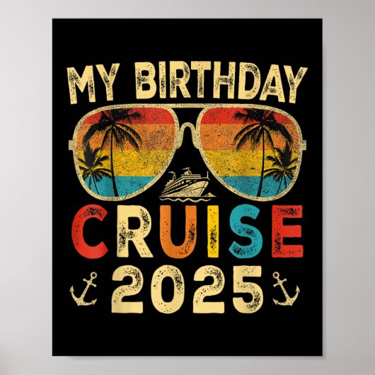 マイ誕生日クルーズ2025パーティークルーズ誕生日バカ ポスター (正面)