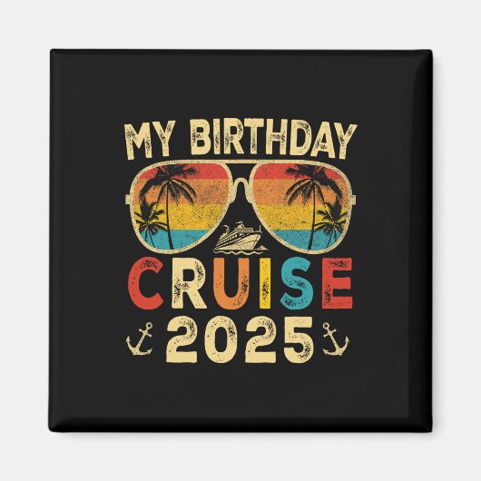 マイ誕生日クルーズ2025パーティークルーズ誕生日バカ マグネット (正面)