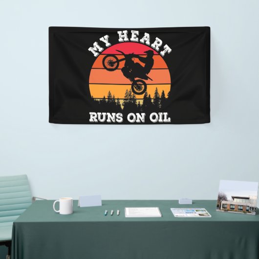 マイ走ハートオン油ダートバイクヴィンテージ 横断幕 (トレードショー)