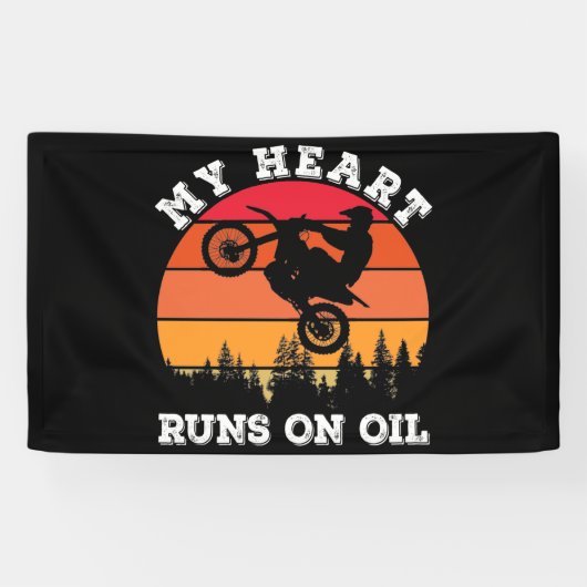マイ走ハートオン油ダートバイクヴィンテージ 横断幕 (横)