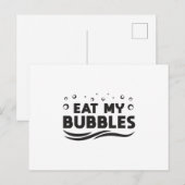 マイ食べバブルスイミング泳ぐ人スイムウォータープール ポストカード (正面/裏面)