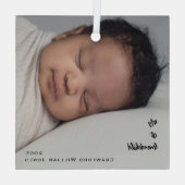 マイ1世孫ベビーフォトニュートラルカスタム ガラスオーナメント (裏面)