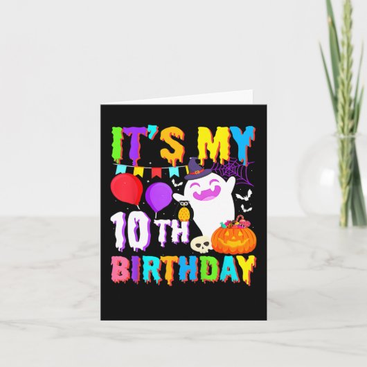 マイ10誕生日ギフト幽霊パンプキンハロウィーンコス カード (正面)
