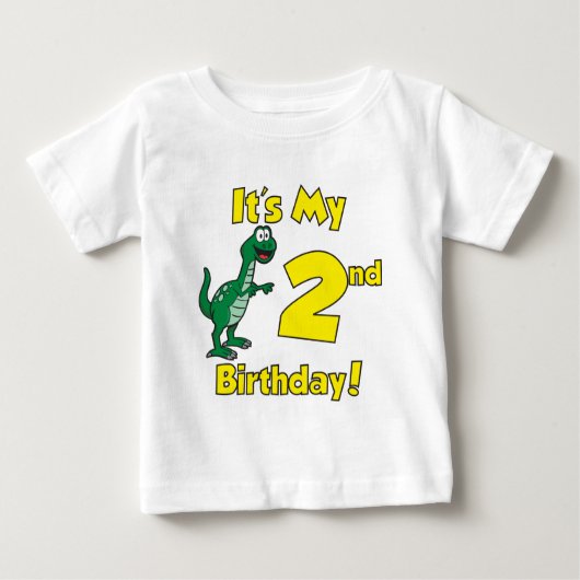 マイ2番目の誕生日恐竜 ベビーTシャツ (正面)
