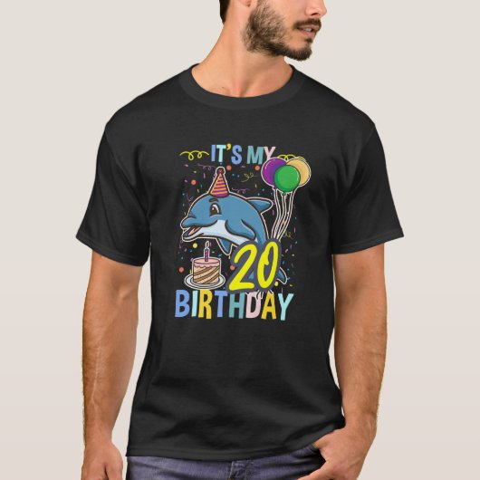 マイ20誕生日ドルフィンシーアニマル Tシャツ (正面)