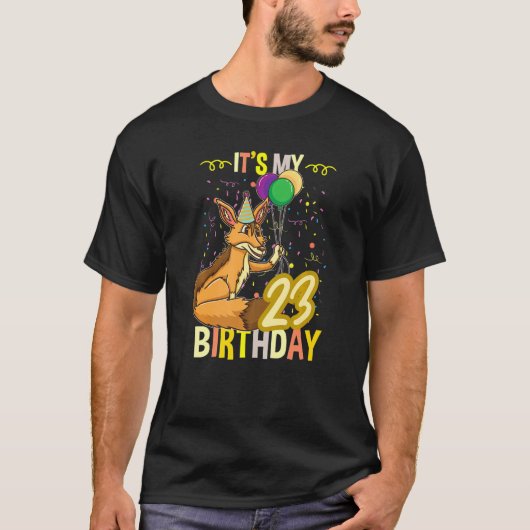 マイ23番誕生日ジャッカル動物 Tシャツ (正面)
