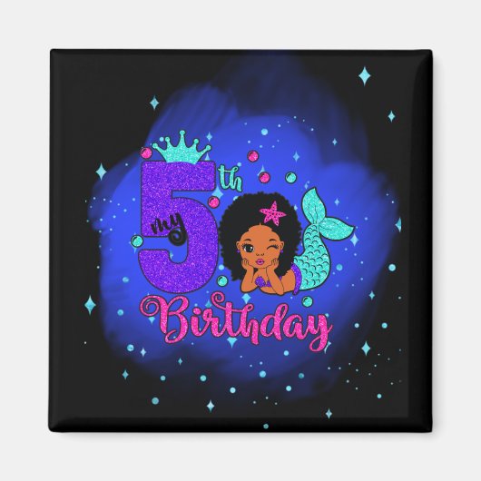 マイ5誕生日マーメイド マグネット (正面)
